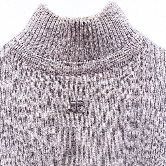 Courreges Grey Ribbed Turtleneck - S - Picture 3 of 7